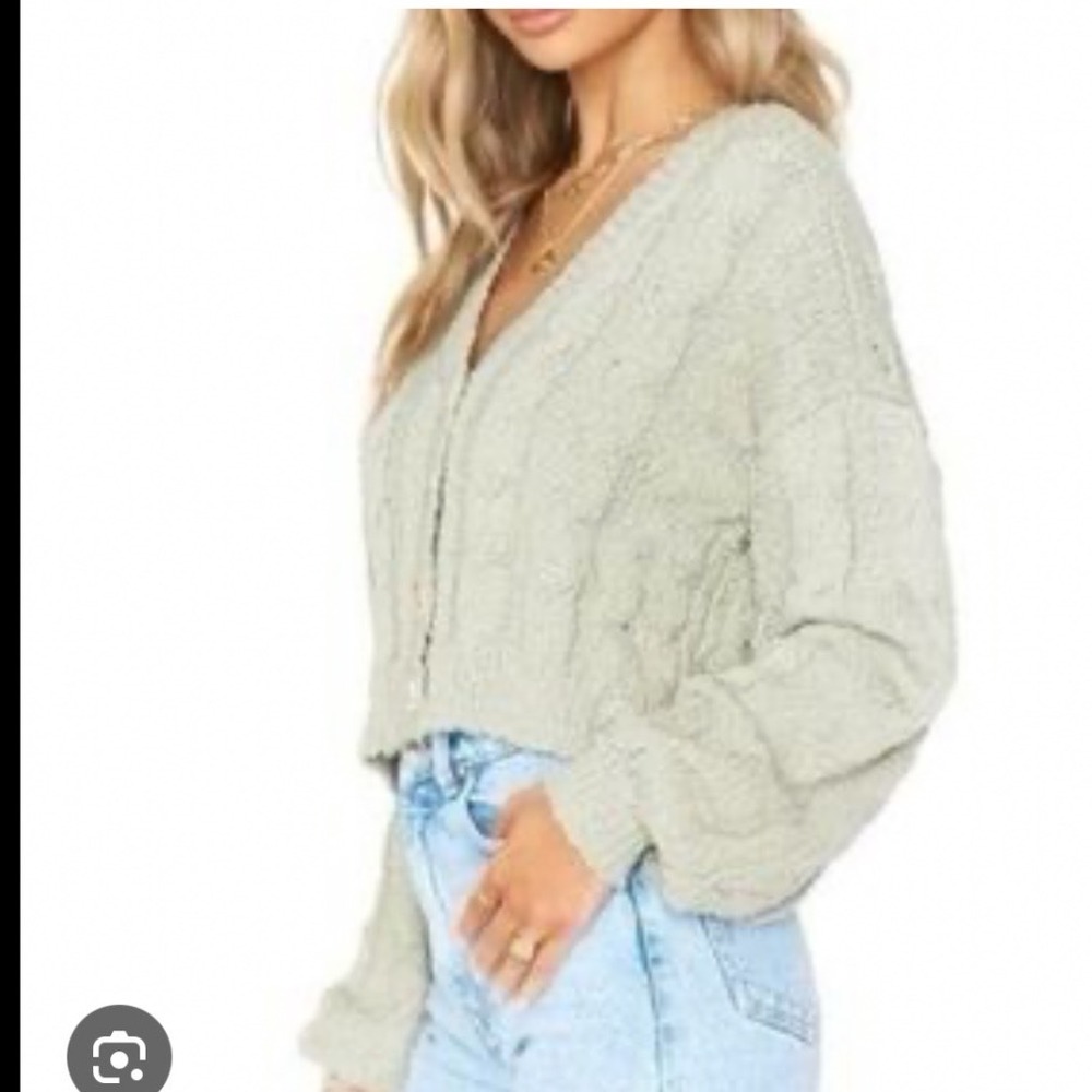 Show Me Your‎ Mumu Conrad Cropped Cardigan Sweater Small layered boho Cottage